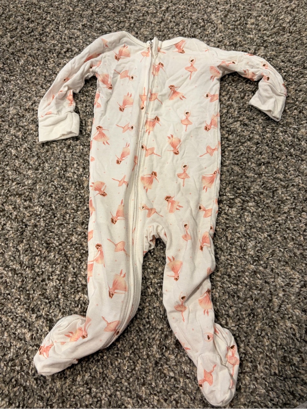 Ballerina Print Footed Pajamas | 0-3 months